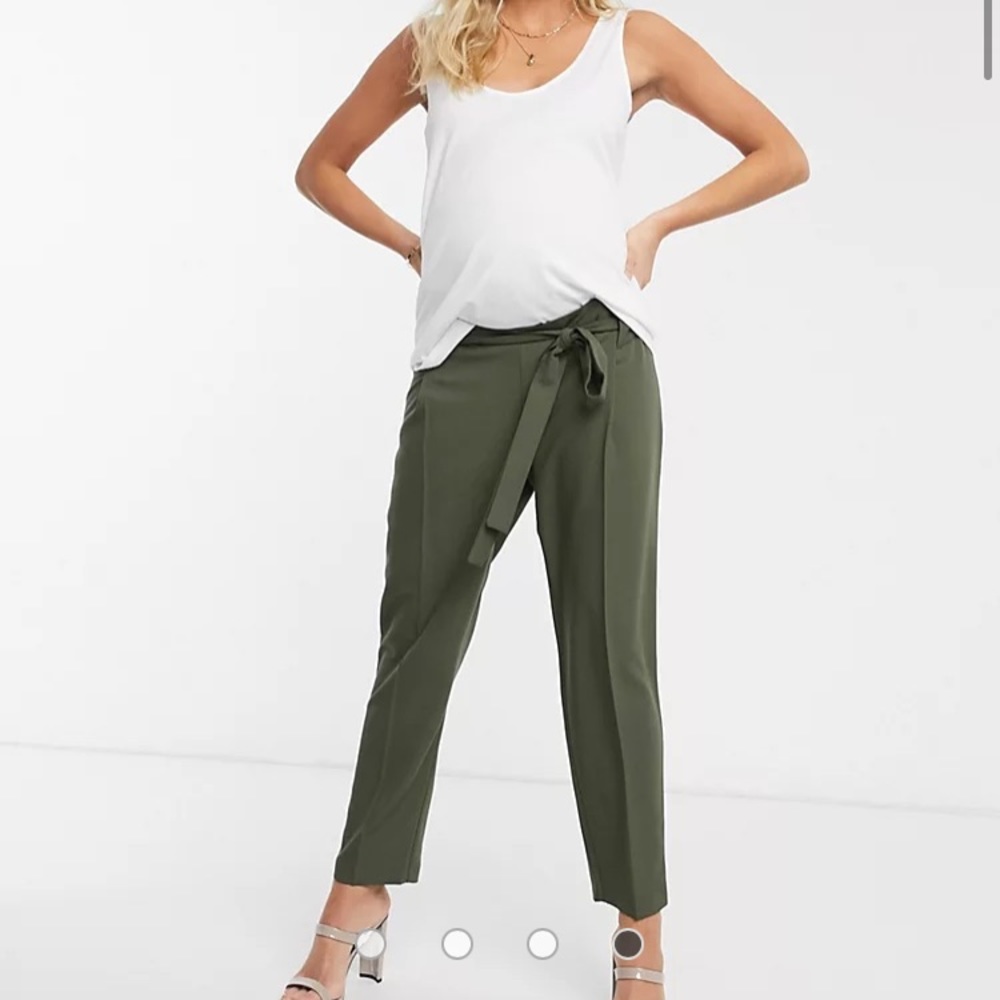 ASOS maternity green trousers